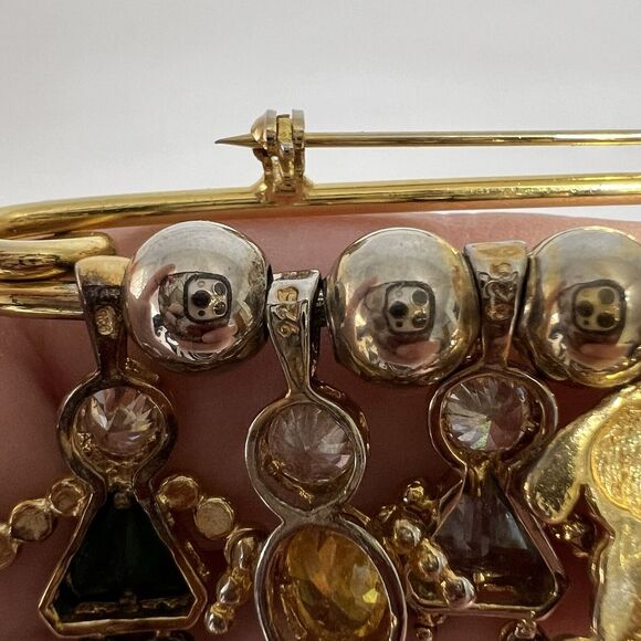 Birthstone Safety Pin Brooch Sterling 925 January March April May November Dog - Picture 8 of 10